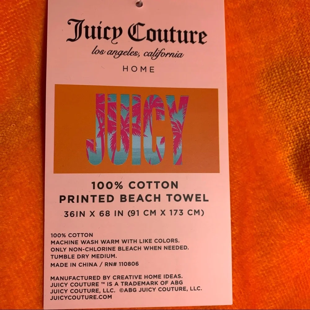 Juicy Couture Beach 🏖 Towel 100% cotton